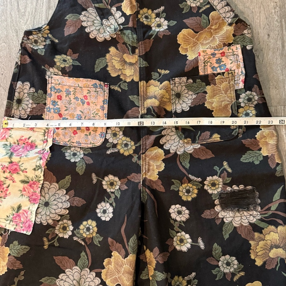 Pol Floral Patchwork Overall Nwot - image 5